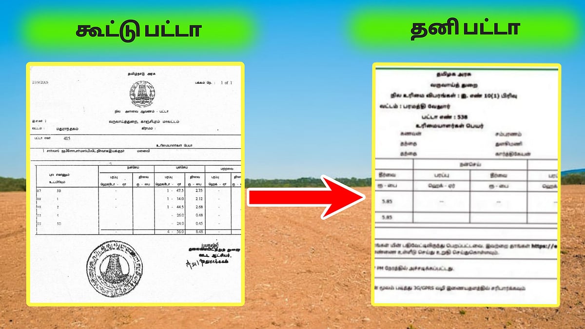 கூட்டு பட்டாவில் இருந்து தனி பட்டா பெறுவது எப்படி? முழு வழிகாட்டி இதோ.!