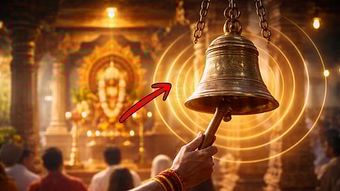 a man ring temple bell