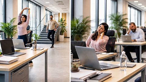 Employees do Office Frogging 