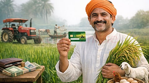 Farmer with Kisan Credit Card KCC