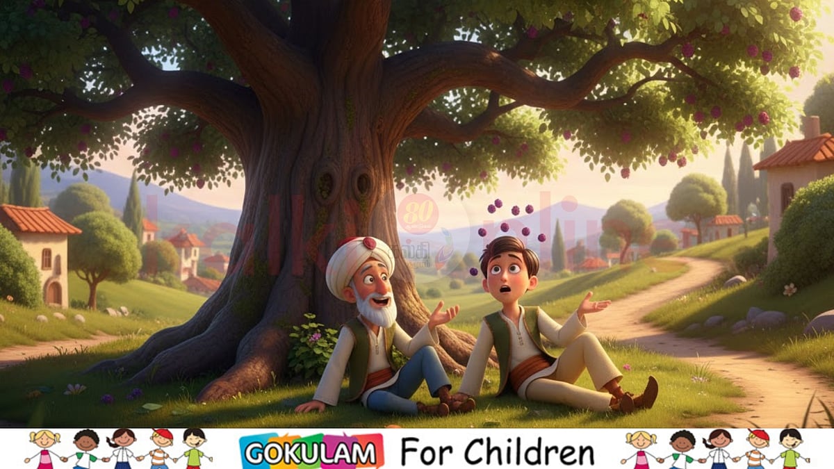 முத்தான முல்லா கதை: தலையில் விழுந்த பழம்! 