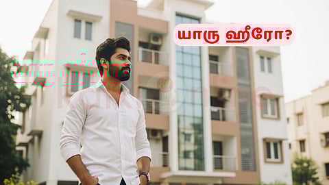 A man in front of apartment