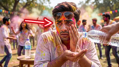 Holi Colour Powder in eyes effects