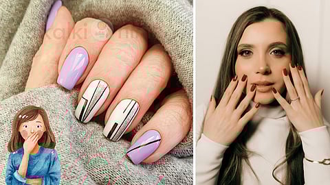 Artificial nails of a women 