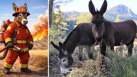 'Firefighting' donkeys!