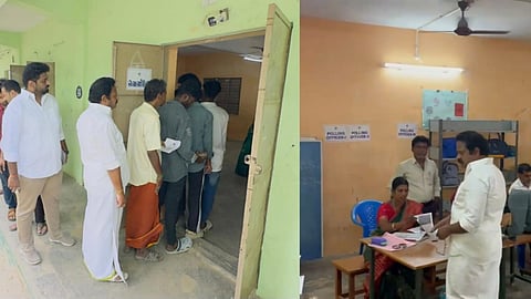 Vote polling in Tamilnadu