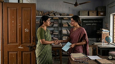 two teachers speaking
