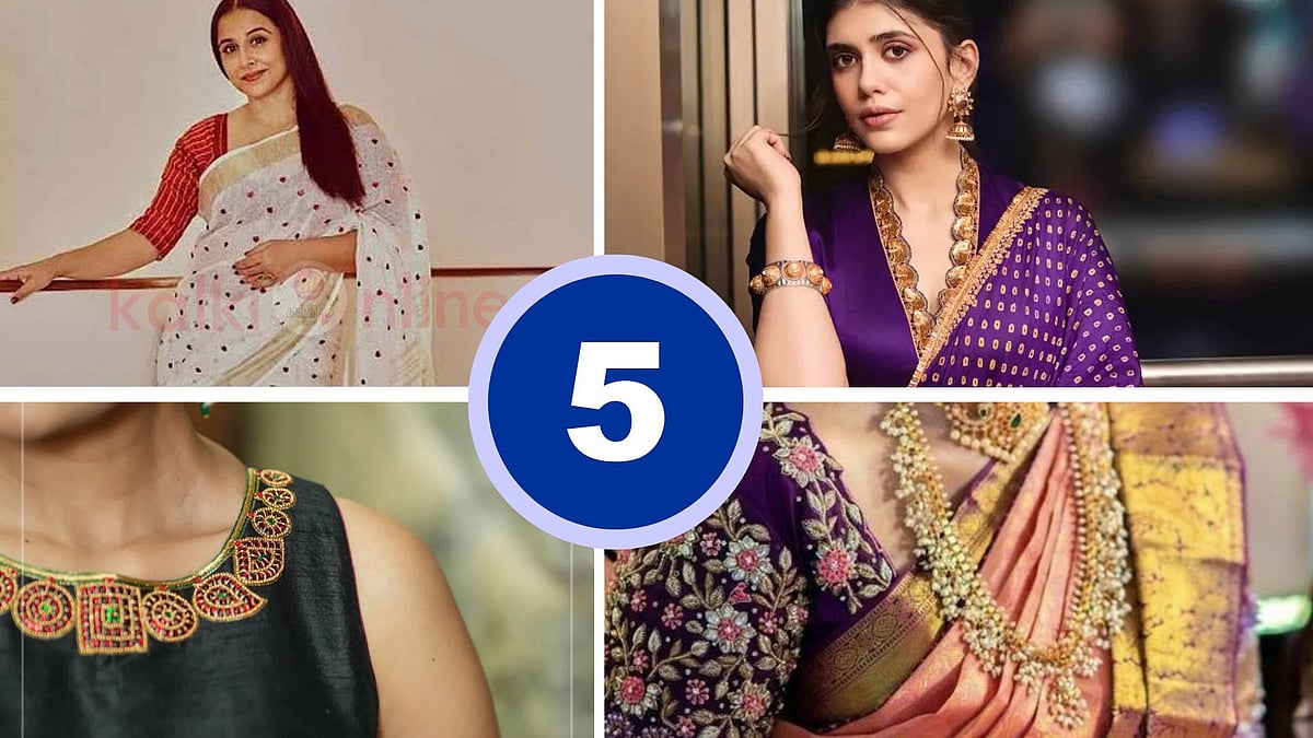 சிம்பிள் பிளவுஸை சில ஆயிரங்களில் வாங்கியது போல் மாற்றும் 5 மேஜிக் டிசைன்கள்!