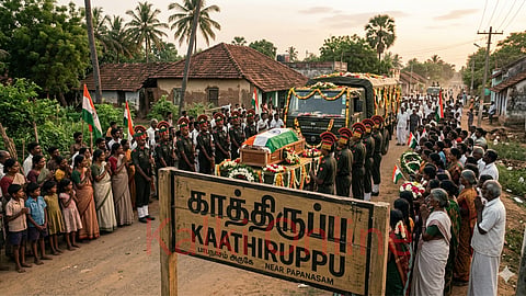 ஒரு சிப்பாய்க்கு முழு இராணுவ மரியாதை செலுத்திய கிராமம்