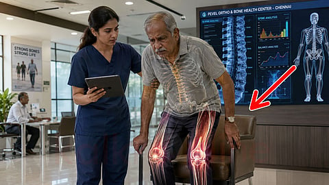 Joint pain Old man with Doctor