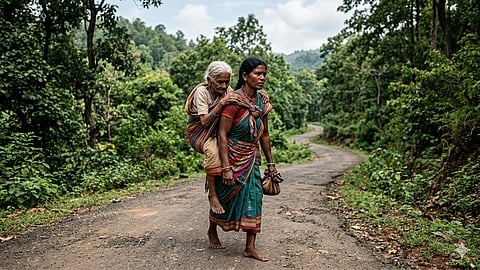 Woman Carries Mother-In-Law