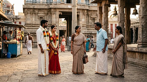 Married couple in Temple