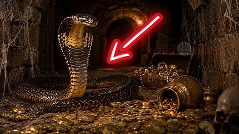 Snake guarding treasure myth