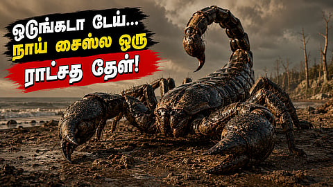 Giant scorpion fossil