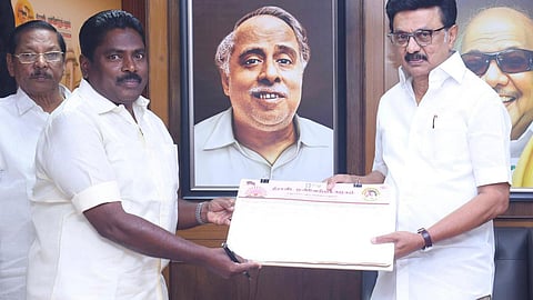  P Benjamin with MK stalin