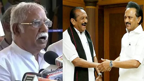 MDMK Arjunraj, vaiko with mk stalin