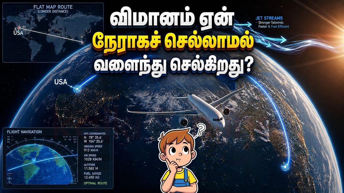 விமானங்கள் ஏன் நேராகச் செல்லாமல் வளைந்து செல்கின்றன? 
