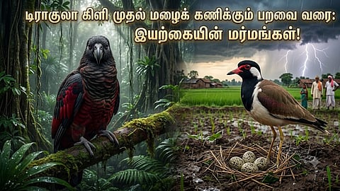 பறவை | Dracula parrot and Red wattled lapwing bird
