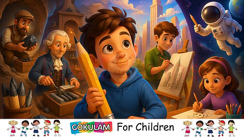 A boy with Pencil