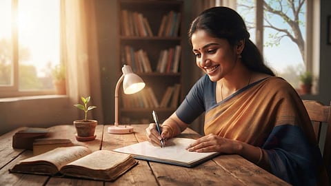 தன்னம்பிக்கை | woman is writing