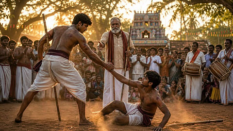 தமிழ் கதை | Festival martial Silambam contest at sunset
