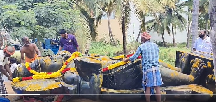 24 அடி பிரம்மாண்ட ஆஞ்சநேயர் சிலை கேரளா கோவிலுக்கு பயணம்..!