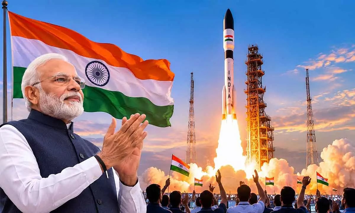 இளைஞர்களின் திறமைக்கு கிடைத்த வெற்றி! - விக்ரம்-1 ராக்கெட் ஏவப்பட்டதற்கு பிரதமர் மோடி வாழ்த்து!