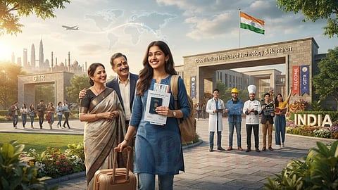 இந்தியாவில் உயர்கல்வி | Non-Resident Indian (NRI) student and her parent in india