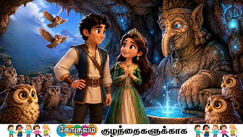சிறுவர் சிறுகதை | Normal man and princess in the owl cave