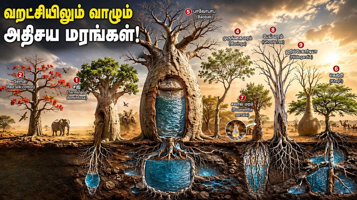 தண்ணீரை வயிற்றிலும் வேரிலும் சேமிக்கும் 9 விசித்திர மரங்கள்! தெரிஞ்சா ஷாக் ஆவீங்க!