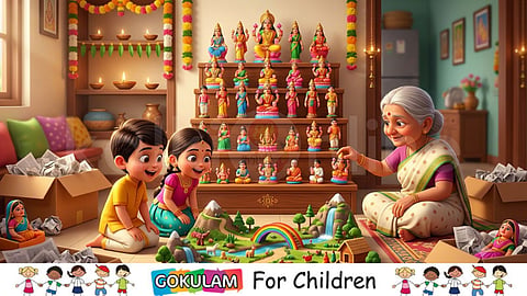 Navratri| Kids, grandma, dolls, landscape