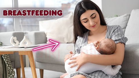 தாய்ப்பால் | The mother is breastfeeding her child