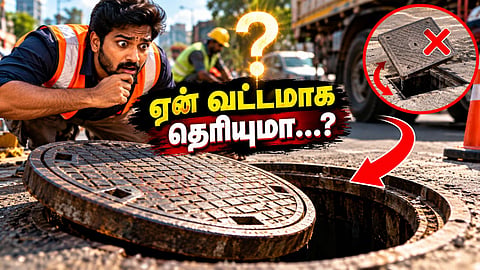 மேன்ஹோல் மூடி Circular manhole science