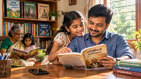 தமிழ் | Father and daughter read tamil kavithai book