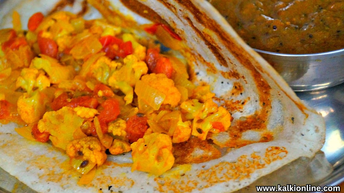 Aromatic Cauliflower Masal Dosa.