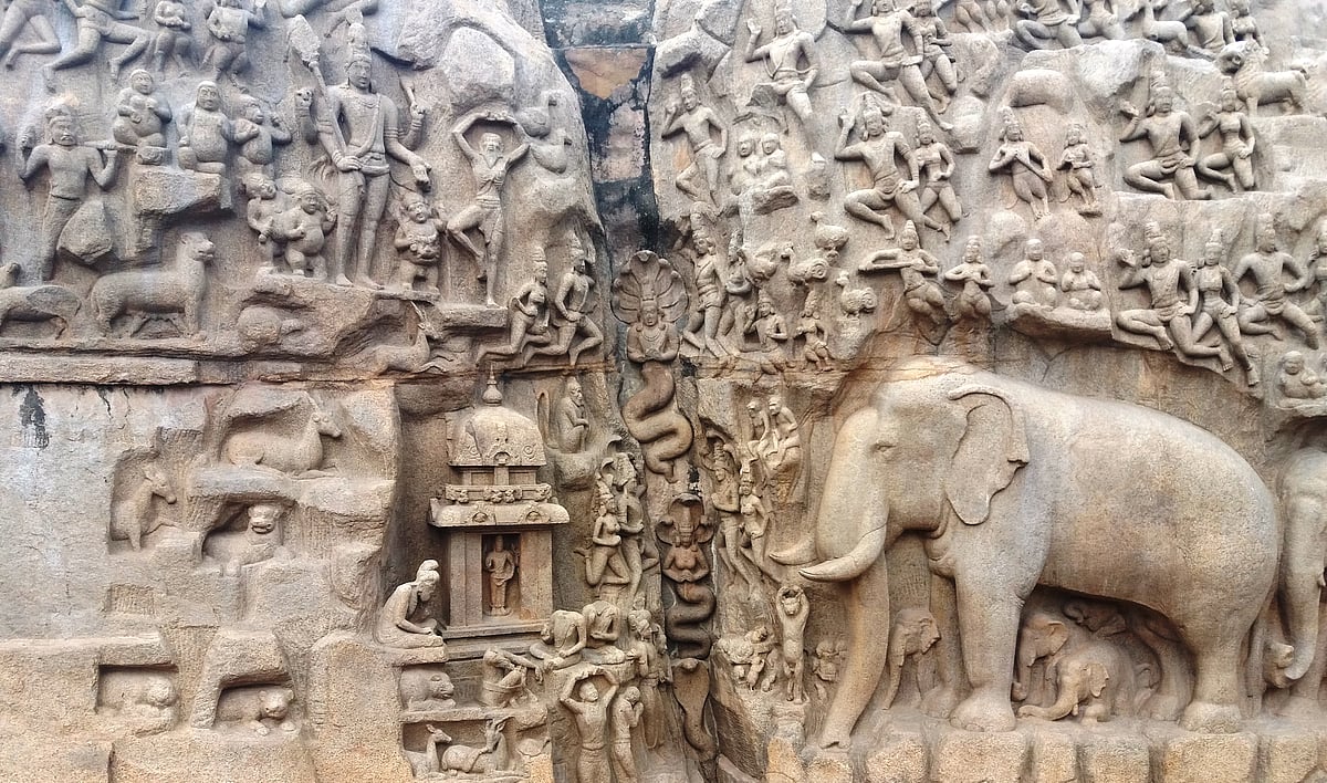 Stunning Pallava's Arjunan Tapasu Sculpture வியப்பில் ஆழ்த்தும் பல்லவர் ...