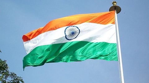 Indian tricolour flag.