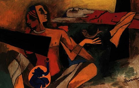 Maqbool Fida Husain, 'The Birth of Buddha'.