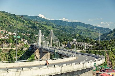 A view of the bridge in Muzaffarabad, Pakistan administered Jammu & Kashmir.