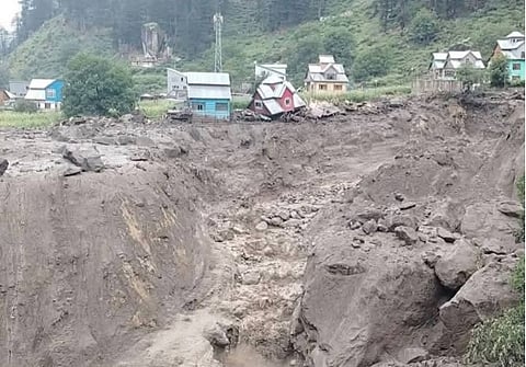 A view of the damage caused to life and property of the people at village Chashoti in Kishtwar district of Jammu and Kashmir on August 14, 2025.