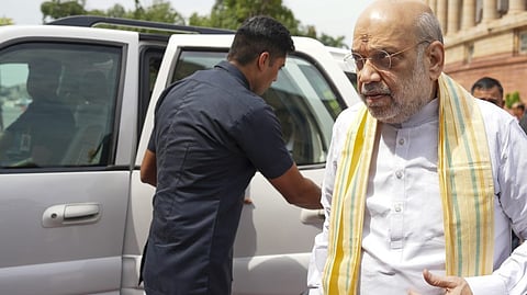 Union Home Minister Amit Shah arriving in the Parliament House in New Delhi.