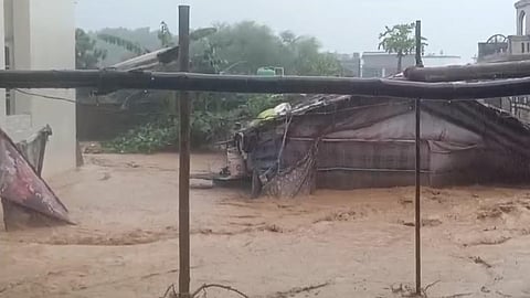Heavy floods swept through a refugee tent in Jammu, submerging it completely, on Wednesday, September 03, 2025.