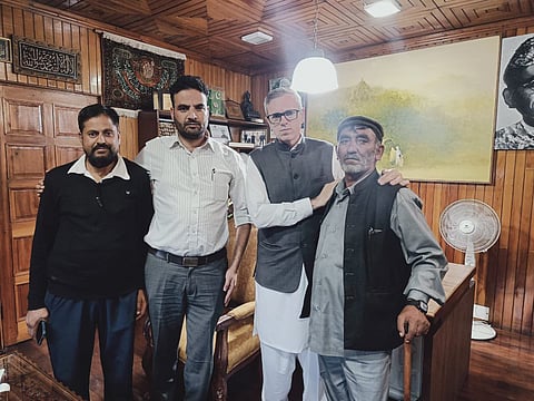 The father and other family members of Mehraj Malik, MLA Doda, met the J&K Chief Minister Omar Abdullah in Srinagar.jpg