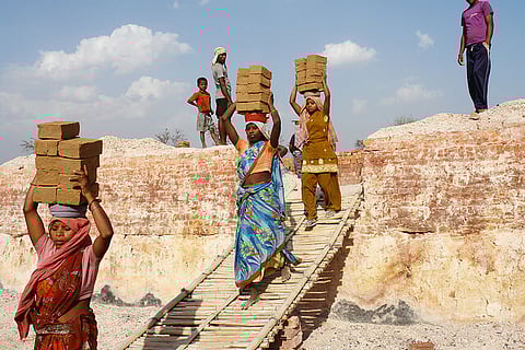 Labourers working at a brick kiln in India. Image is representational.