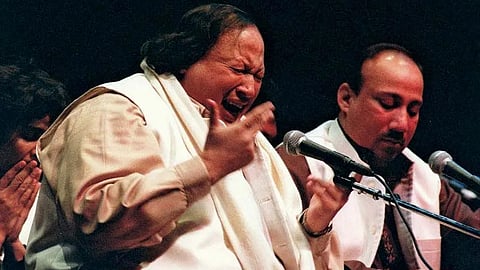 Ustad Nusrat Fateh Ali Khan in one of the several music concerts.