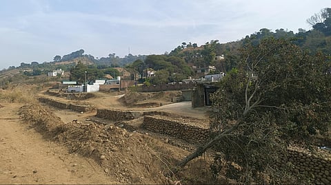 A view of Bermeni village in Sujwan, on the outskirts of Jammu city, scattered houses of 250 households, which were devastated by flashfloods in Auguest-September 2025.