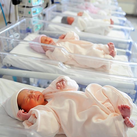 Newborns lie swaddled in hazardous nylon thermal wraps in the Neonatal Intensive Care Unit at GMC Anantnag, Jammu & Kashmir, receiving care with safety at the hospital's neonatal unit.