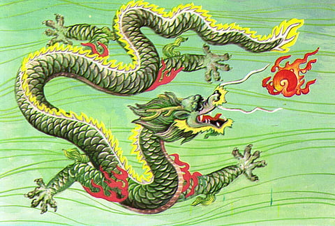 One form of mythical Chinese lung dragon. Image is representational.
