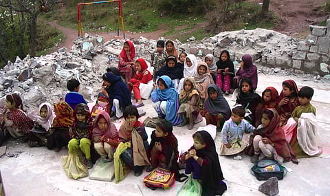 Kashmiri children in a makeshift school. Image is representational.