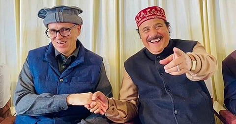 J&K Chief Minister Omar Abdullah and National Conference MLA Mubarak Gul.